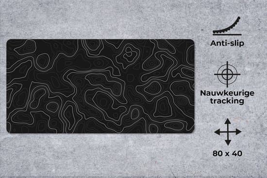 80x40 cm Stor Datormusmatta - Svart XL