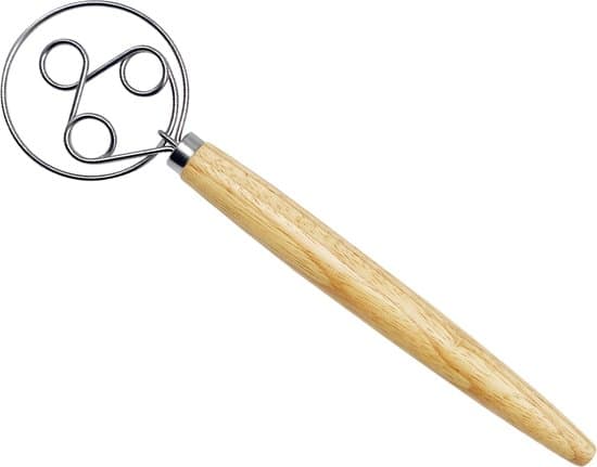 Dansk Dejpisker, 3 Ringe, Rustfrit Stål + Træhåndtag