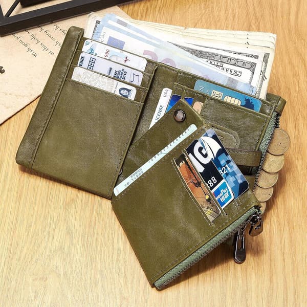 Læder RFID Blokerende Kæde Pung