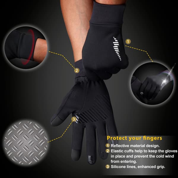 Vinterhandskar för kvinnor och män, termiska pekskärmshandskfoder för skidåkning, halkfri handflata och fleecefodrade SIMARI Winter Gloves