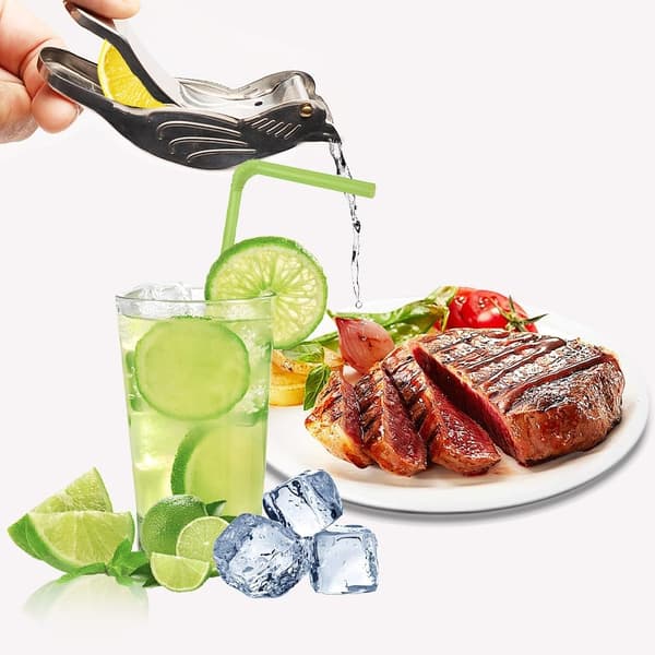 Fågelformad citronpress i rostfritt stål, manuell citruspress, 2-pack 2 pcs