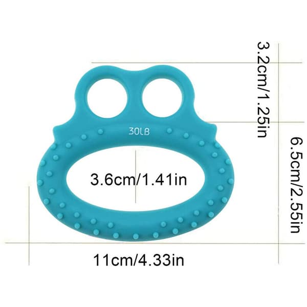 Silikongreppträningsringar 3 st 10 20 30 lb Snap Finger Exerciser Grön Gul Blå 11x9.7 cm