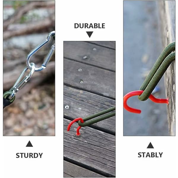 Elastisk Bungee-snodd med dubbla krokar 90 cm lång spännrem Bagage Camping Motorcykel 2-pack