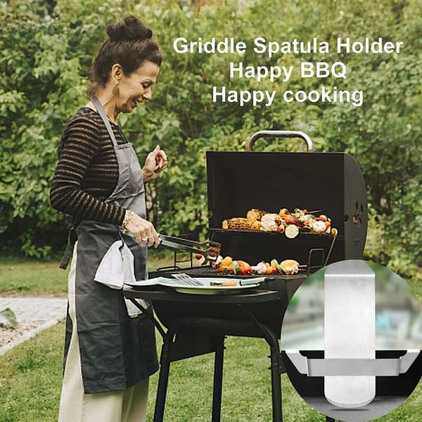 Grillspatelholder i rustfrit stål 150x250x1 mm Grilltilbehør Spatelstativ 1 stk