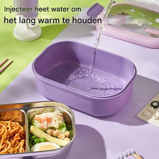 Matlåda i rostfritt stål, 1000 ml, 2 fack, läckagesäker