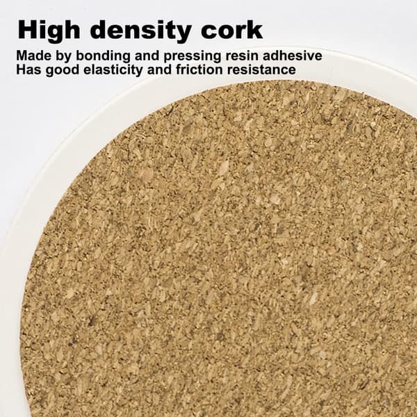Marmor Keramiske Absorberende Coasters 6-pak med Jernstativ Varme Ridse Bordbeskyttelse