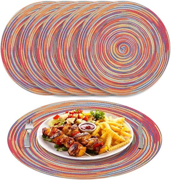 Set med 6 runda vikbara bordstabletter Veelkleurig Set van 6