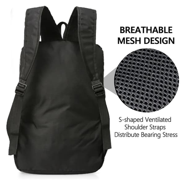 Reseryggsäck, Unisex Lättvikts campingväska, Svart