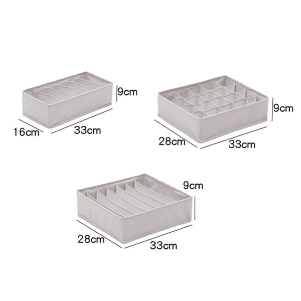 Underklädeslåda Organizer 3-pack Garderobsavdelare för BH Strumpor Slipsar Underkläder