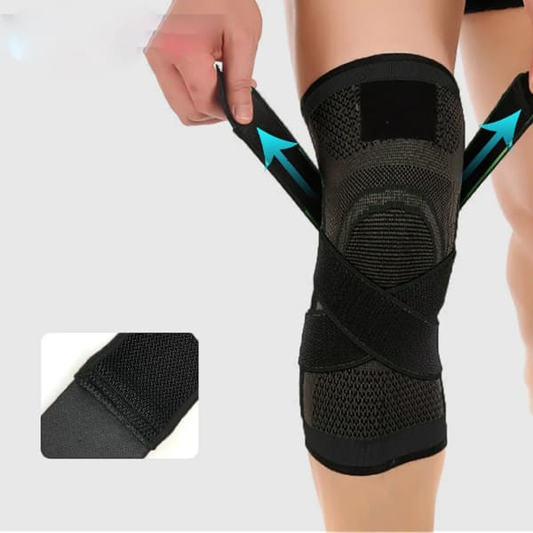 Knæbøjle laterale stabilisatorer L sort Spandex Nylon til menisksmerter sport
