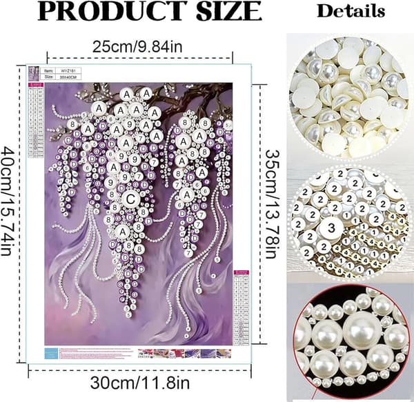 2-pak blomstret perle-diamantkunst-sæt 12 x 16 tommer DIY-håndværk til voksne 2 件装成人花卉钻石艺术珍珠绘画套装(30.48 ×
