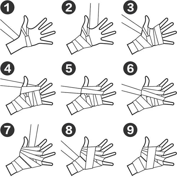 Semi-elastiske boksehåndbandasjer med tommelløkke Boxing Hand Wraps