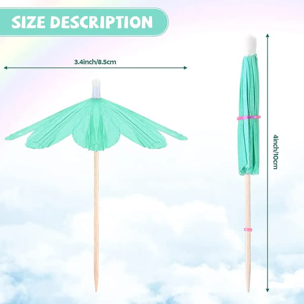 Cocktailpapirparaplyer 150-pakning Blomsterdekorpinner Tilfeldige farger Festdrinker