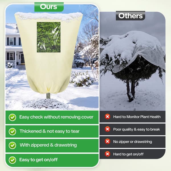 2-pack växtskydd för frostskydd med visningsfönster 180x120 cm beige 2 Pack Plant