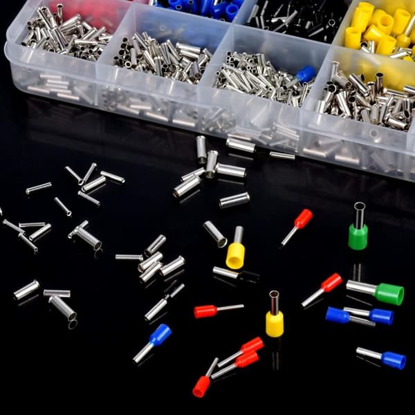 1640 stk. Ferrule Crimp Terminal Sortiment Kobber PVC Isoleret Uisoleret Elektrisk Ledningssæt