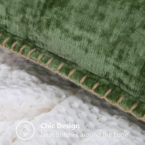 Mjuka Chenille Kuddfodral 18x18, 2-pack, Skogsgrön Set of 2