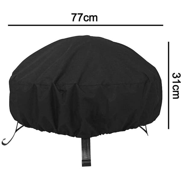 Rundt BBQ Grillovertræk 77x31 cm Sort 420D polyester Størrelse S ca. 77×31 cm Ultralet overtræk til haven Inkluderer bæretaske