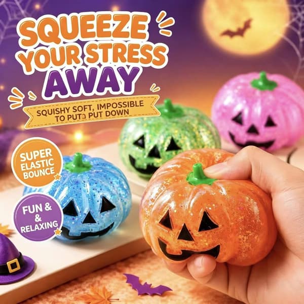 Orange Halloween Græskar Stressbold Squishy Legetøj