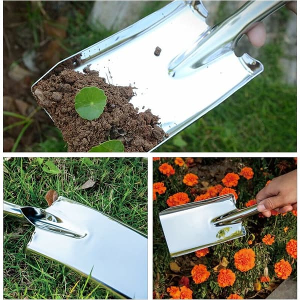 Trädgårdsspade i rostfritt stål 26,5x8,5 cm för omplantering, ogräsrensning, plantering 1 st