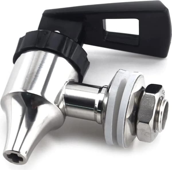 Drikkedispenserhane 304 Rustfrit Stål Roterende Tap 16mm Gevindmøtrik Pakninger