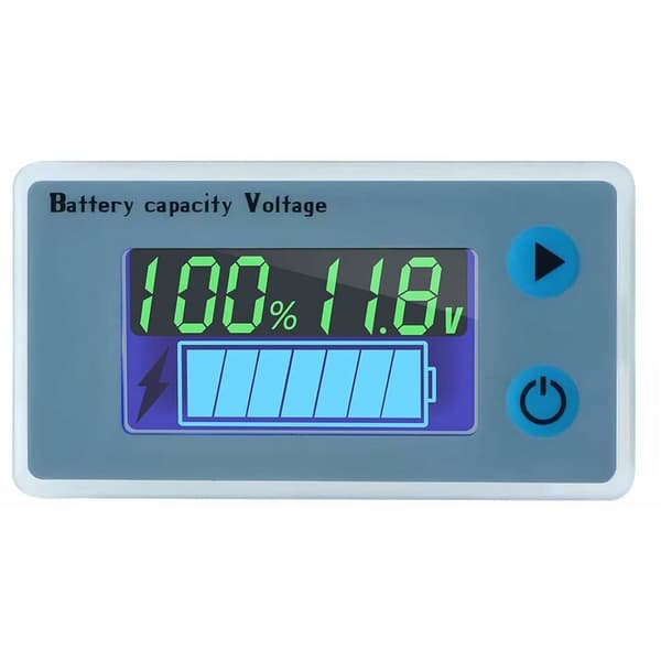 LCD Batterikapacitet Voltmeter 10-100V Temp Switch Multi Kemi Monitor 1 Stk