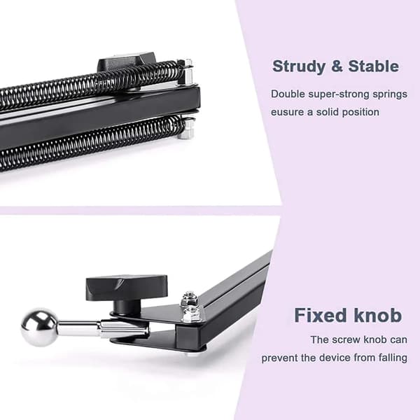 Bordtelefon Videostativ Metall Lang Arm C-klemme for Telefoner Webkamera Ringlys