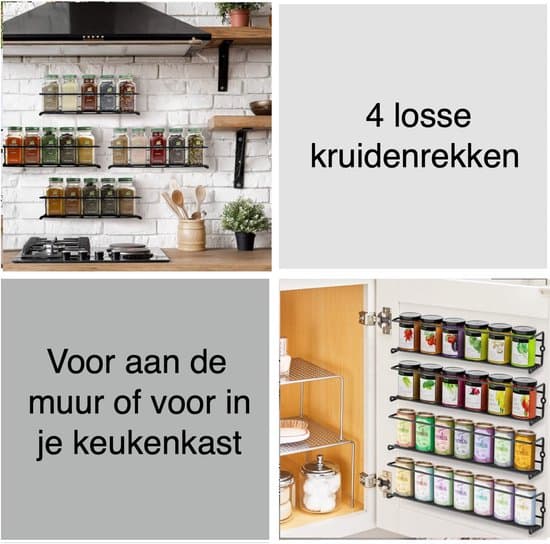 4-vånings hängande kryddställ Kruidenrek Ophangbaar Zonder