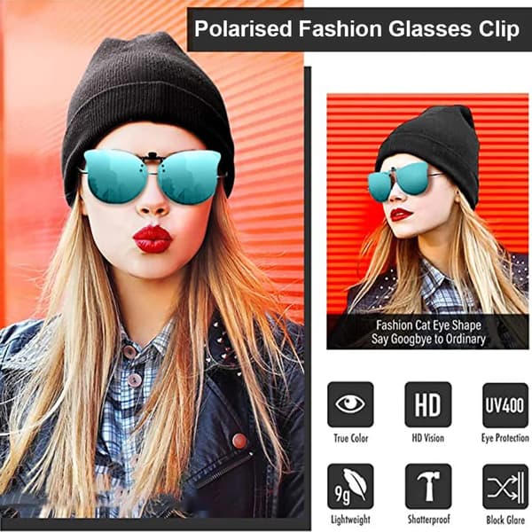Solbrillefeste Klips Polariserte Solbriller Klips Antirefleks Flip Solbriller for Menn og Kvinner