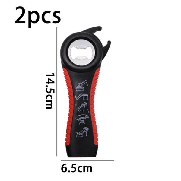 Easy Grip -avaajasetti 2 kpl 2-in-1 purkin ja pullon avaaja silikoni musta punainen