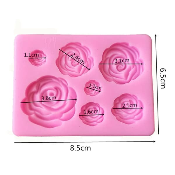 3D Rose Silikoneform 1 stk. 8,4x6,1x1cm Kage Chokolade Slik Sæbe Håndværk
