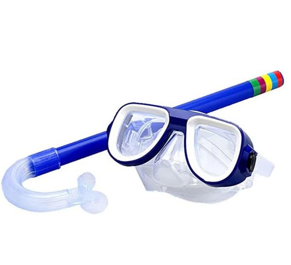 Dykmaskset för barn Panoramavy Snorkel PS ABS Blå Kompatibel ålder 3-9