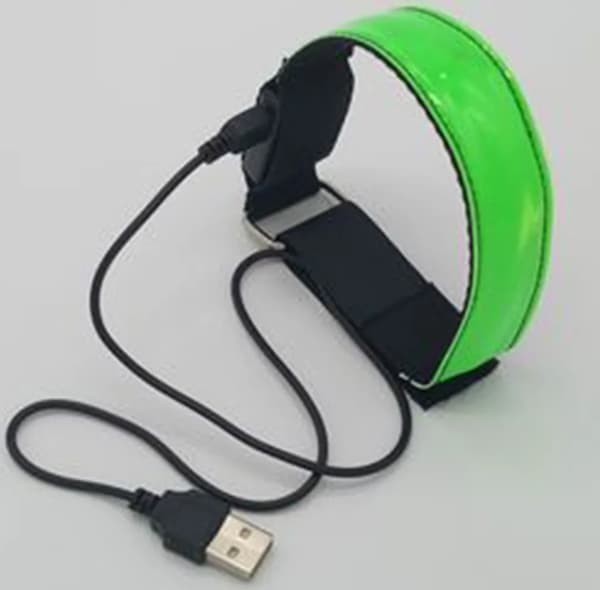 Oppladbare LED-løpearmbånd 2-pakning Reflekterende sikkerhetslys Blits Konstant USB