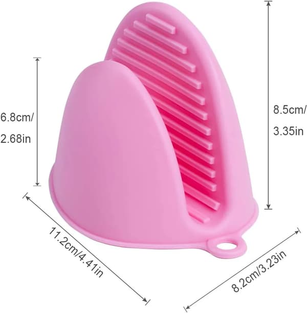 Silikone Grydelapper 2 stk. 11,5×8,5 cm Blå Pink Varmebestandigt Greb