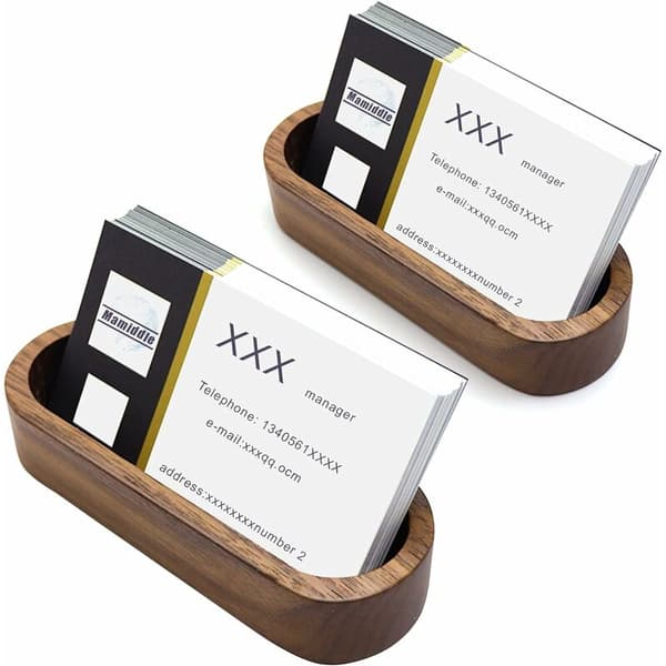 Valnöt Oval Träförvaringsbricka 2 st Massivt Trä Serveringsfat Soffbord Snack Organizer 2 st