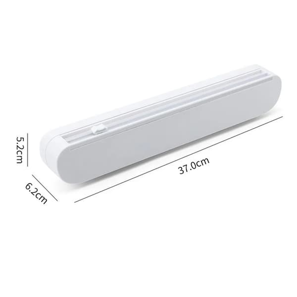 Plastfoliekutter med skyveblad ABS hvit ca. 37 cm magnetisk kompatibel med folie