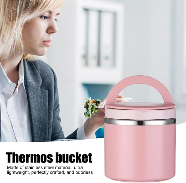 1 stk - 630 ml stor isolert matbeholder roze 1 stuk -