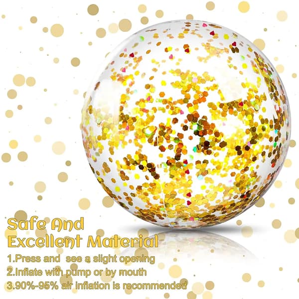 Glitter oppustelige badebolde 5-pak konfetti poolfestbolde ca. 40 cm