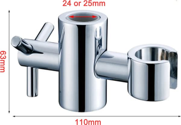 Håndholdt dusjhodeholder justerbar ABS krom passer 20-25 mm rund stang 360