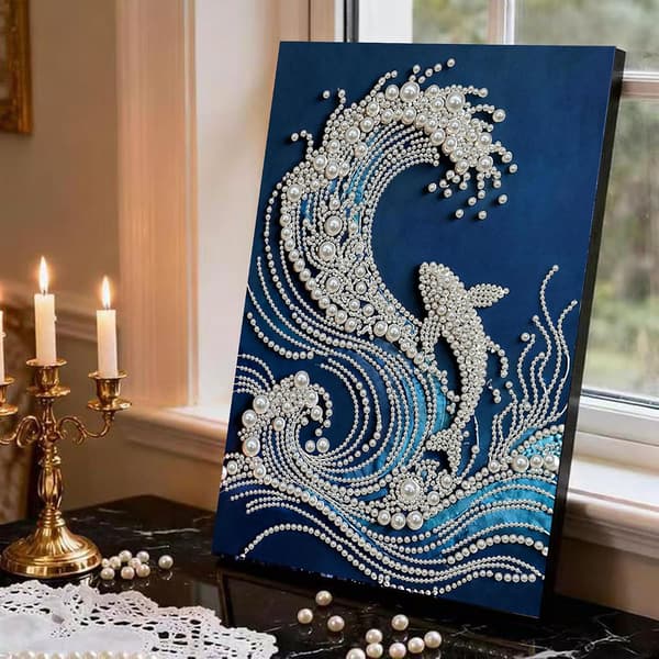 2-pak Ocean Wave Perle Diamond Art Sæt 12 x 16 tommer DIY-håndværk til voksne 2 件装海洋波浪钻石艺术珍珠绘画套装,适合成人(30.4
