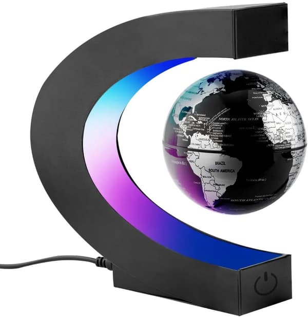 C-formad magnetisk levitationsglob 3 tum LED-ljus skrivbord kontor heminredningspresent