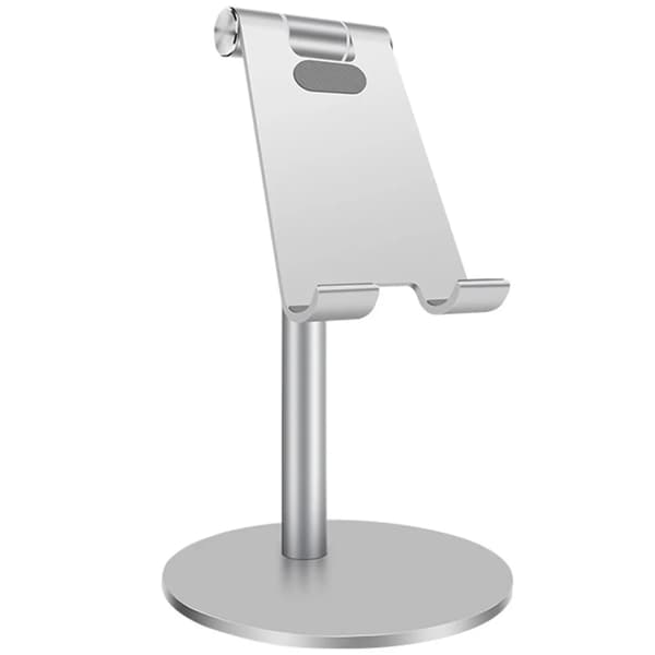 Justerbar tabletstander, tablet-holder til skrivebord: Universal tablet-holder kompatibel, sølv