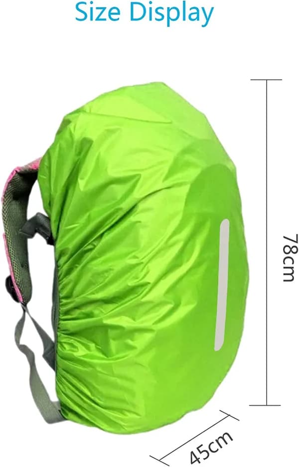 Ryggsäcksregnskydd 1 st Vattentät Polyester 65x35x23cm Reflekterande Utomhus Grön