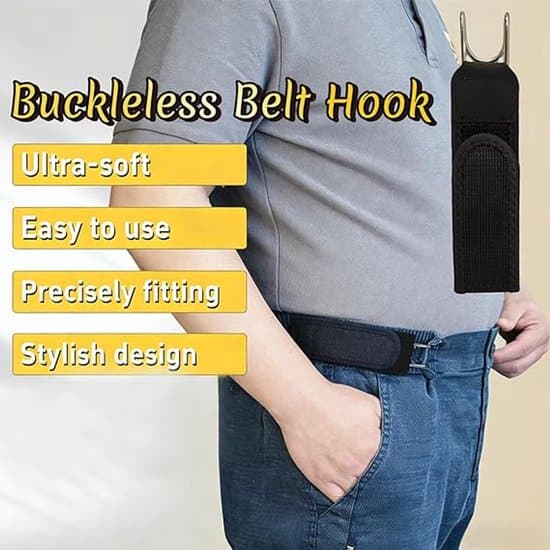 Bälte utan spänne 4-pack elastiskt justerbart dolt fäste 3,8 cm brett one size