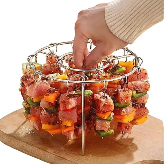 24-dele metalspydstativ, rustfrit stål, til airfryer og ovn