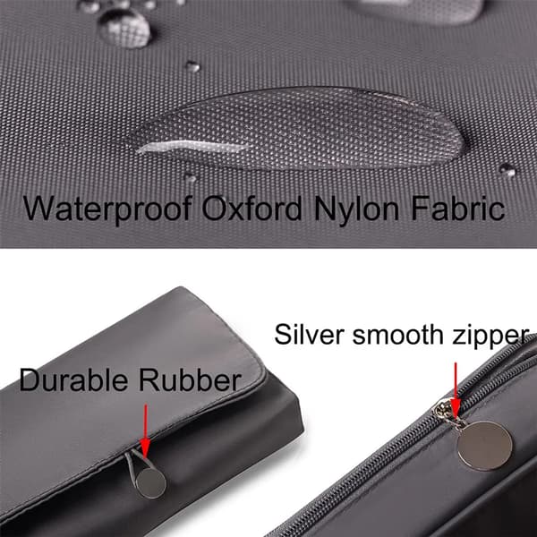 Makeupbørste Rullepose Grå Nylon Rejsetaske Rummer 20+ Børster
