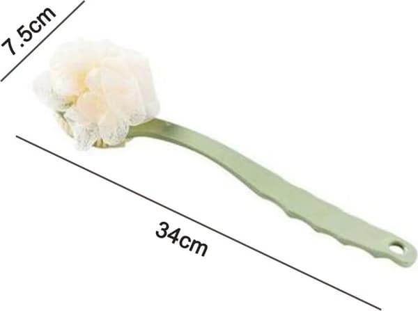 1 stk langskaftet ryggbørste 2-i-1 bust Loofah kroppsskrubber 36 cm PP
