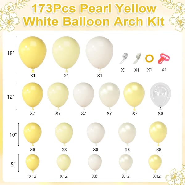 Amandir 173 stk. perlegul ballonbue-sæt 173 pcs