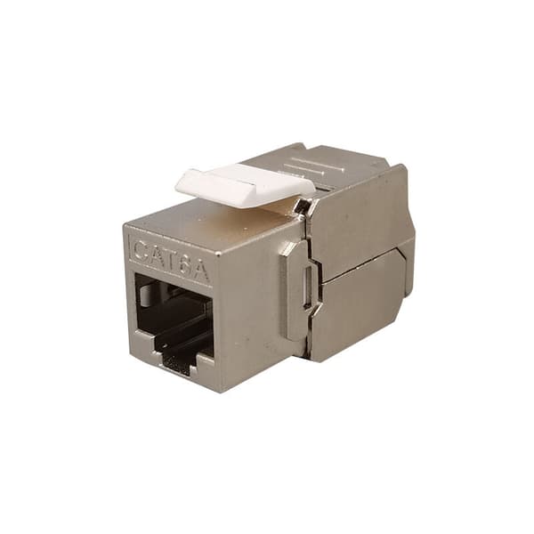 CAT6A skärmade Keystone-moduler RJ45 STP verktygsfri punch-down silver 4-pack
