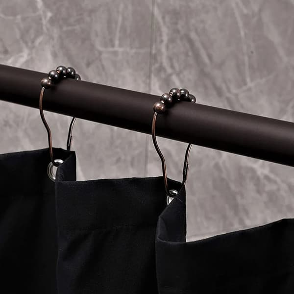 12 stk. dusjforhengringer i rustfritt stål med glidesystem, enkelkrok, 69x39mm