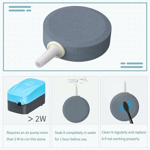 4 stk 4 cm akvarieluftstein diffuser 40 mm skiveboble stein jevn oksygenluftpumpe 4 stk